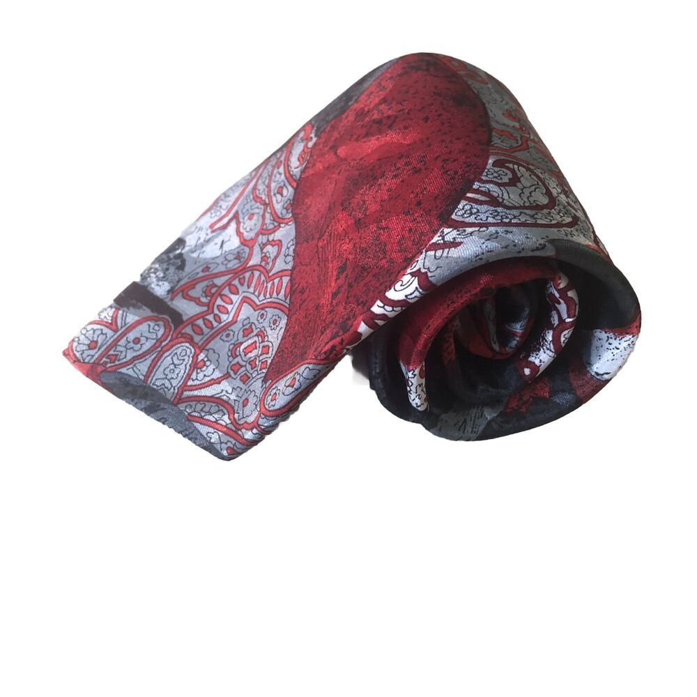 Vintage Pierre Balmain Couture 100% Woven Silk Necktie Multi Abstract 57x4"